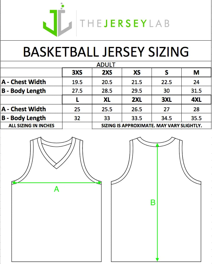 Basketball size chart