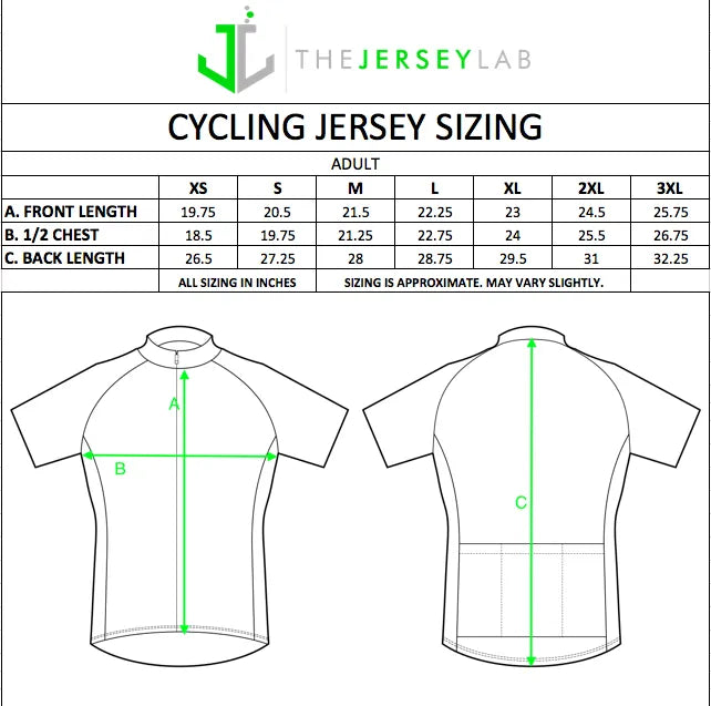Cycling size chart